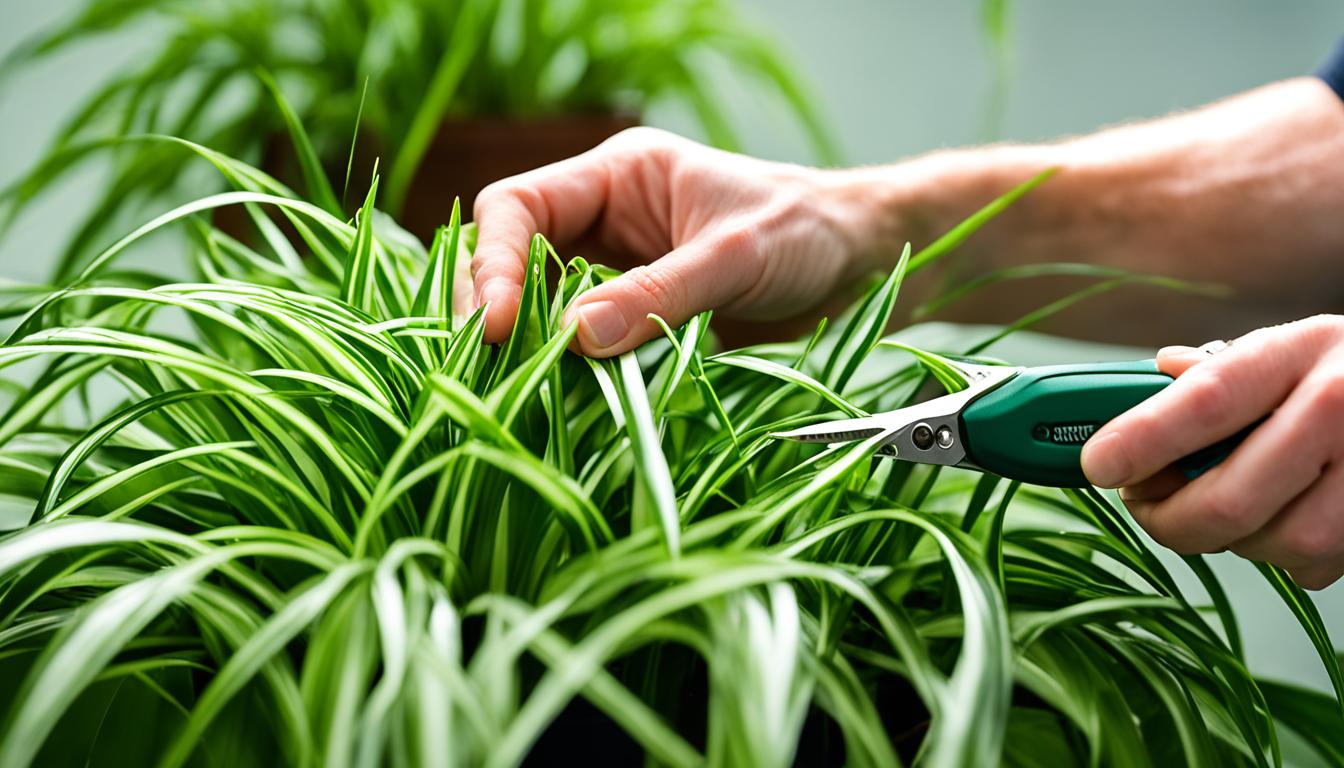 trimming spider plants