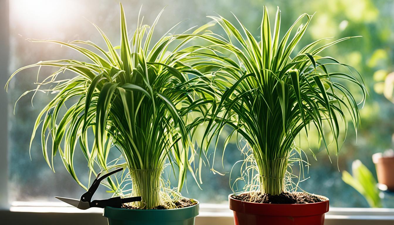 pruning spider plants