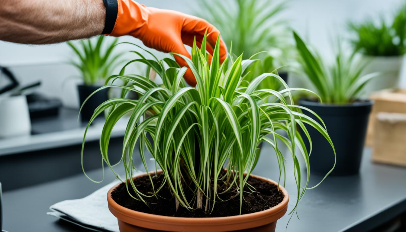 transplanting spider plants