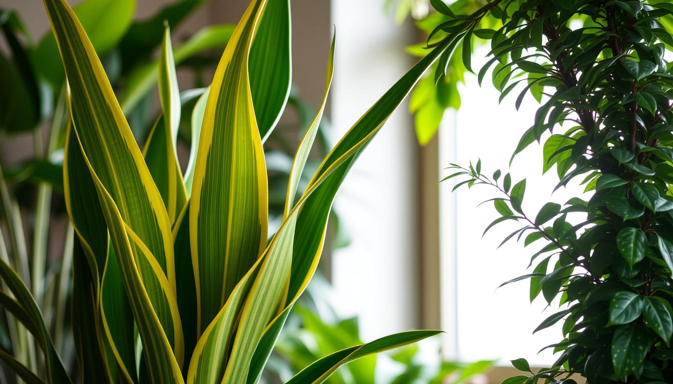 snake plant and chinese evergreen