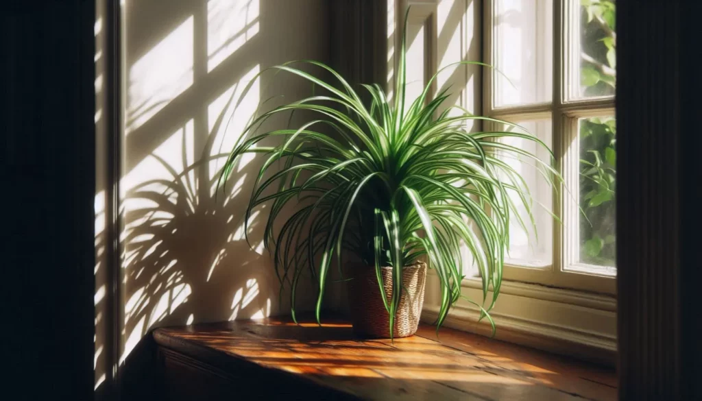 Overview of the Solid Green Spider Plant