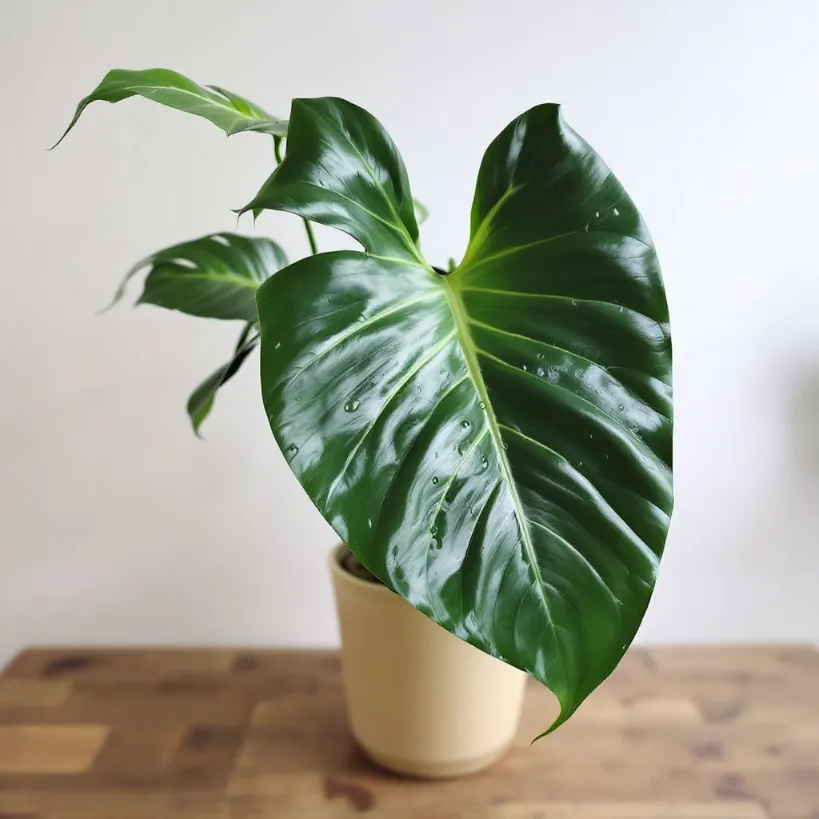 Lush, green Philodendron plant. Example 3 of Watering Needs.