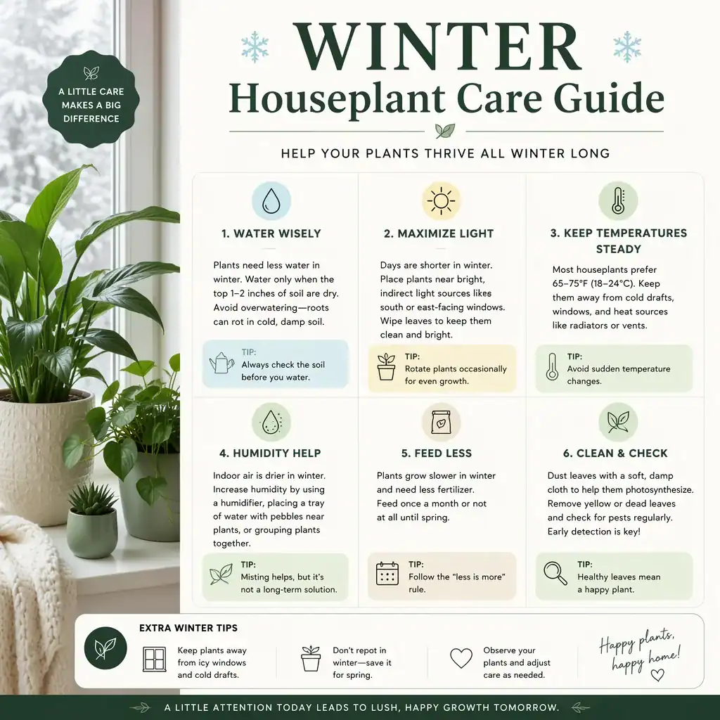 Winter Houseplant Care Guide — Winter Houseplant Care Guide: How to Keep Indoor Plants Healthy Through Low Light, Dry Air, an